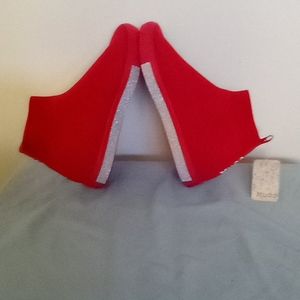 Shoe Boots By Mudd Size 8.5M Red With A Silver Strip On Both Sides.